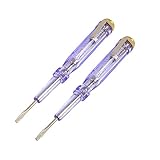 uxcell 検電ドライバー 電子 プローブ 電圧 テスター ペン スロッテッド スクリュードライバ 2 本入り