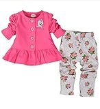 9か月-2歳女の赤ちゃんのかわいい子供服2ピーススーツのトップとパンツのセット