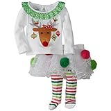 SIEGES ベビー服 女の子 上下セット クリスマス Tシャツ 長袖 レギンス キュロット キッズ セットアップ チュチュスカート ?妹装