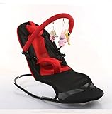 DS新生児 バウンサーバランス ベビーチェア 3点式シートベルト専用 乳幼児用 揺れ椅子 背もたれ チェアY-04 (レッド)