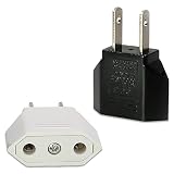 変換プラグ 国内用変換プラグ C→A 2個セット 電源変換プラグ 125-250V 国際 6A 日本用 日本 丸型 平型変換プラグ 2ピンタイプ 1対1変換プラグ 電源変換プラグ 小型 携帯プラグ変換 高互換性 海外旅行用 （ブラック/ホワイト）