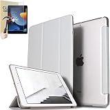 【強化ガラスフィルム付き】iPad 10.2 第９世代(2021) 第８世代 第７世代 と互換性あり スマートカバー ケース 三つ折り保護カバー クリアバックケース 自立スタンド・オートスリープ機能 軽量・薄型・ハードタイプ A2197 A2200 A2198 A2270 A2428 A2429 A2430