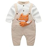 Milkiwai ベビーロンパース カバーオール 子供服 ズボンつり 上着 2点セット 長袖 防寒 厚手 男の子 女の子 春秋冬 0-3 3-6 6-9 9-12 12-18ヶ月 size 80 (カ