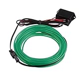 ELワイヤー，SODIAL(R) 2メートル ELケーブルDC 12Vフレキシブルネオンライト（クリスマスパーティー用）パーティーハロウィンコスチュームディスプレイ（グリーン）