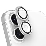 Hohotoon 対応 iPhone17 用の カメラ保護フィルム 薄 一体型カバー アイフォン17 用カメラカバー & いphone17用のレンズカバー、宇宙航空材料 アルミ合金+9H強化ガラス、耐衝撃 ARコーティング 高透過率 露出オーバー防止、粘着性強い、簡単貼り付け 、スマートフォンカメラガード（シルバー）
