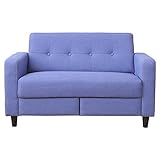 UNE BONNE(ウネボネ)ソファ 収納付きソファ 2人掛 引き出し付きソファ コンパクト 収納 2人掛 引出し付き 北欧風 収納付き ソファ 脚取外し可能 ライトブルー