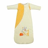 ベビースリーパー 冬 寝袋 キッズシュラフ 長袖 袖が取り外す可 赤ちゃん おくるみ ブランケット 暖かい 柔らかい肌触り【Justgreat】 (90cm, イェロー)