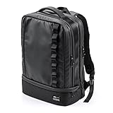 [アルファインダストリーズ] リュック 2層式 靴/弁当収納 耐水 A4収納 多ポケット ブラック 200-BAGBP014BK