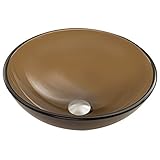 VIGO Sheer Sepia Frost Glass Vessel Bathroom Sink [並行輸入品]