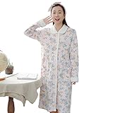 [AMANGU]パジャマ　ルームウエア　ネグリジェ　マタニティ　ワンピース　前開き　授乳口付き　花柄 秋冬　産前産後　女性　肌着ポリエステル　ポッケト付き　ゆったり　外出　サイズＭ、Ｌ 、XL　ふわふ