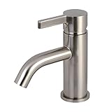 キングストン真鍮ls8228ctl Continentalシングルレバーハンドル洗面所蛇口withメタルプッシュボタンDrain、サテンニッケル