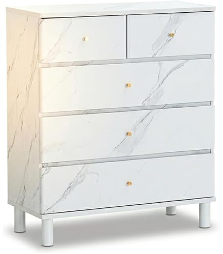 【在庫2→1点】COLEO CHEST 604 コレオチェスト 60-4 ホワイト 5段チェスト White Chest Storage Drawer Cabinet タンス 収納家具 ハイグロス 光沢仕上げ 幅60cm 奥行42cm 省スペース 収納力 大容量　 Amazon｜ISSEIKI 木製タンス チェスト 収納 幅60-4 (ホワイト) COLEO