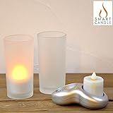 smartcandle-LEDプラチナ・2ピース充電キャンドルセット