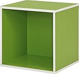 『 キューブボックス-オープンタイプ(背板付) 』【IT】【tm】グリーン(#9870275) 幅34.5×高さ34.5×奥行29.5cm