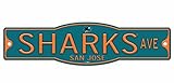 San Jose Sharks 4 " x 17 "プラスチックStreet Sign NHL