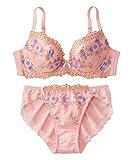 [ニッセン] ブラジャー ショーツ セット フラワーブーケ柄 ( トリンプ ) レディース ライトピンク A75 / M