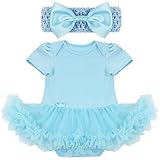 (フィーショー)FEESHOW　ベビーちゃん　新生児　カワイイ半袖ワンピース　チュチュスカート　ベビー服 ベビーちゃんワンピース風ロンパース　オシャレガール　0-9ヶ月　４点セット退院　出産祝い　お出