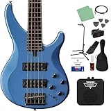 YAMAHA TRBX305 FB 5弦ベース初心者12点セット 【ミニアンプ付】 アクティブベース 青 ヤマハ