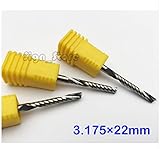 5 ピース高品質シングル フルート スパイラル超硬cnc ルーターツール金属3.175 ミリメートル * 22 ミリメートル