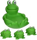 Elegant Baby Rubber Soap Dish with 3 Squirties Baby Shower or Birthday Tub Squirt Toys Gift Set - Fr