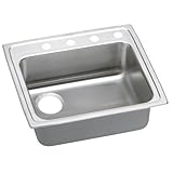 エルケイlrad252155lx 18ゲージstainless-steel 25 " x 21.25 " X 5.5 " Singleボウルキッチンシンクトップマウント。