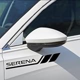 セレナ 車 ステッカー デカール シール セレナ C27系 C28系などの車種に適用 防水ステッカー サイド ドレスアップ 左右1枚ずつ おしゃれ 耐熱 反射 (SERENA,ブラック)