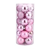 おもちゃ、smtsmt 24球クリスマスボールBaublesパーティークリスマスツリーdecorations-pink