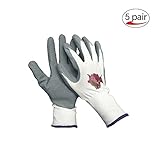 BesToop コンフォートグリップグローブ 保護手袋 農業Lサイズ 5双パック、突き刺し防止、防水、スベリ止め、ウェットとドライの環境 植え付け、家事、作業用手袋、運送、荷物作業、園芸用手袋 (ホワ