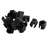 uxcell　家具保護　椅子フットキャップ　パイプキャップ　20個入り　ブラック　プラスチック　16mm　丸型　U形