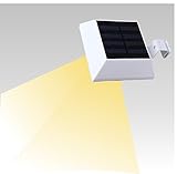 T-SUN Solar Gutter Lights, Manually-On/Off 6LED 3W 250LM IP44 3000K Wall Outdoor Security light(Warm