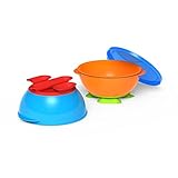 ヌーク NUK トライ サクション ボウル ボウル２個 蓋１個 SET 吸着 吸盤 3つのサクションカップで取り付けがさらに簡単 汚れやこぼしを防ぐ 漏れ防止のふた 電子レンジ使用可能 簡単に外せる 
