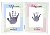 The Grandparent Gift Co. Sweet Somethings Handprint Frame, Big Brother/Baby Sister (Discontinued by 
