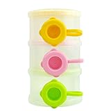 Nice Days（ナイス　ディズ）　携帯ミルクケース 離乳食保存兼用 離乳食ケース ベビー用品 赤ちゃん 幼児 パウダー 3層ミルクストック ミルクボックス 透明