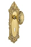 Nostalgic Warehouse Victorian Plate with Keyhole Victorian Knob Privacy - 2.75 Unlacquered Brass [並行