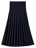 Angeliebe エンジェリーベ マタニティ フィット フレア ミモレ丈 スカート 産前 産後 対応 妊婦服 S ～ M ネイビー 21353 21353301