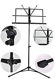 Adjustable Foldable Music Script Sheet Note Stand Score Holder Mount Tripod Bag iron , by LC Prime [
