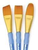 Royal and Langnickel Crafter's Choice Taklon Variety Brush Set - Gold (Pack of 3)