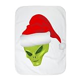 Truly Teagueベビー毛布ホワイトグリーンAlien Head withクリスマスサンタ帽子