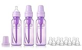 Dr. Brown's Standard Lavender 8oz Bottles - 3 Ct and 8 - Level 2 Nipples by Dr. Brown's