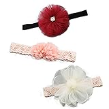 BIANHUAN ヘアバンド キッズ ベビー 赤ちゃん 子供 リボン ヘアアクセサリー カチューシャ 出産祝い 結婚式 ドレス 髪飾り (A)