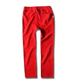 (ディーティー) DT キッズ M1-2 全20色 美脚ストレート ストレッチ パンツ ロング パンツ カラー レギパン 95 レッド