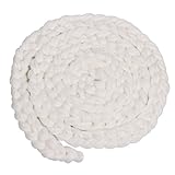 Museya新生児写真撮影プロップ赤ちゃん手編みTwisted Braid Rug Blanket M ホワイト 2607921-6448-1534041311