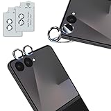 用 Galaxy Z Flip 7 SC-55F SCG35 レンズフィルム ケース 【2枚セット アルミ合金製】 用 ギャラクシー z flip 7 レンズ保護カバー 用 z flip 7 カメラ保護フィルム 強化ガラス ケース 硬度9H 全面保護 耐衝撃 飛散防止 黒縁取り 露出オーバー防止 防塵 自動吸着 気泡ゼロ 貼り付け簡単 用 Galaxy Z Flip 7 カメラガード（ブラック）
