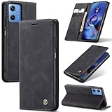 KeeFos ケース Motorola Moto G64 5G/Moto G64Y 5G 対応 、手帳型、財布型、 手帳型 カバー 、カード収納財布型、内蔵マグネット、Motorola Moto G64Y 5G スマホケース カバー、TPU耐衝撃、マグネット スタンド機能、全面保護、薄型、手作り 高級PU レザーケース、手帳型ケース Motorola Moto G64 5G 用 ブラック