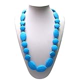 Baby Teething Silicone Necklace Best Teether That You Wear - Safe Soothing For Those Sore Gums (Deep