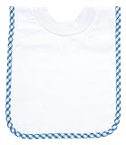 AM PM Kids! Pullover Bib, White Dot with Blue Gingham Bias by AM PM Kids!