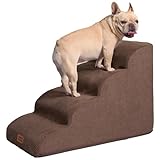 EHEYCIGA 犬 階段 ステップ ペット階段 ドッグステップ 犬 スロープ 高密度 滑り止め付き 安定性 カバー取り外し可能 洗える 小型犬適用（ブラウン、40x75x50cm、4段）