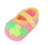 (ビグッド)Bigood ベビーシューズ 子供手作りニットシューズ かぎ針編み 男女兼用 可愛い 毛糸靴 フラワー イエロー【並行輸入品】