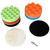 7個入りセット バフ研磨 スポンジパッド カー研磨用 電気ドリル用 ポリッシャー用 マジックスポンジ 5インチ/125mm (M14)