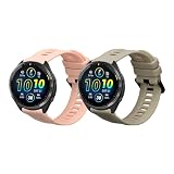kwmobile 2x 交換バンド Garmin Forerunner 965 / 965 Solar/Forerunner 955 / 955 Solar対応 ベルト - シリコンバンド ソフト TPU 耐久性 グレー/ダークローズ